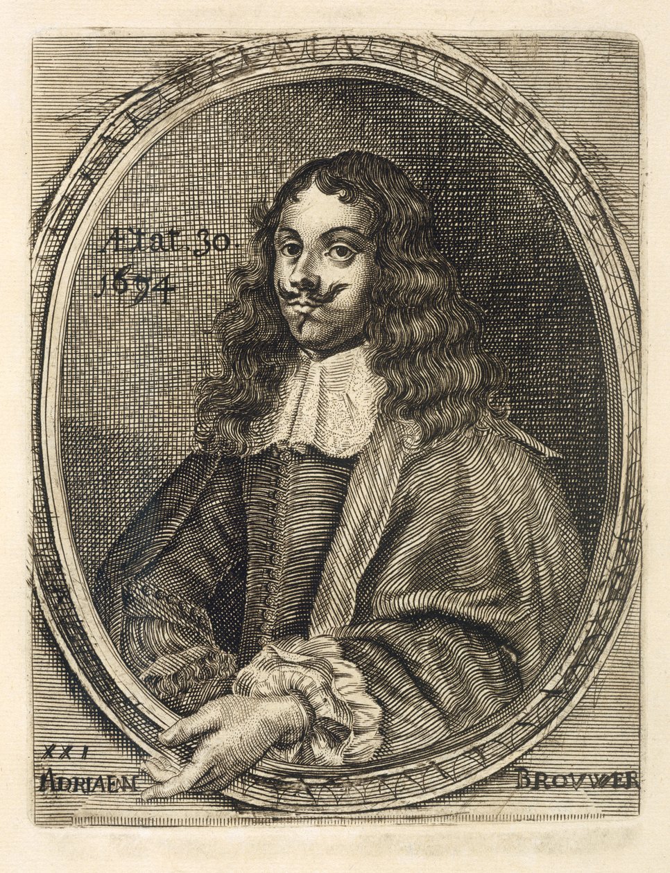 Portrét Adriaena Brouwera, 1634 od Flemish School