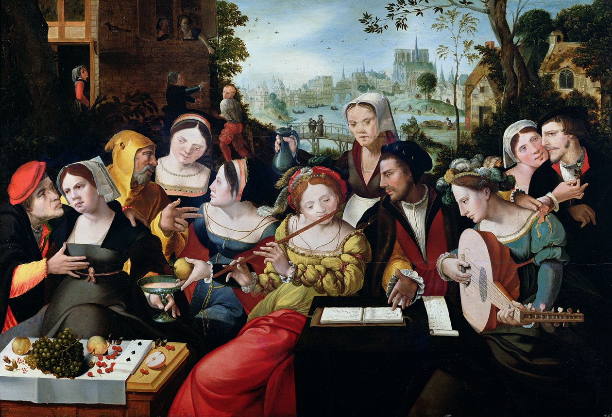 Scéna Galante u bran Paříže od Flemish School