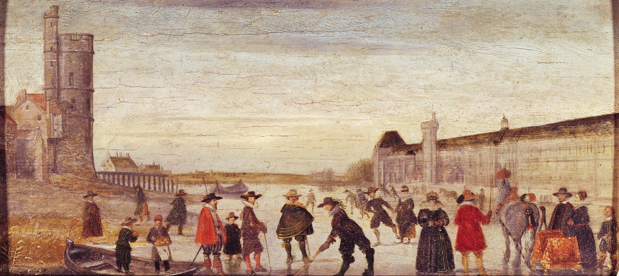 Bruslaři na Seině v roce 1608 od Flemish School