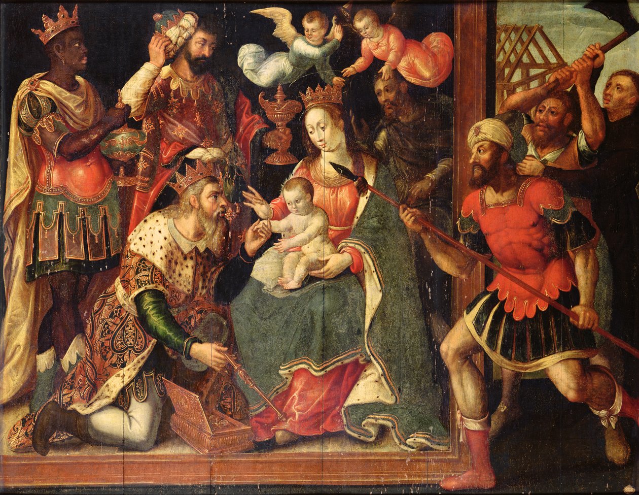 Obraz Klanění tří králů zničených obrazoborci od Flemish School