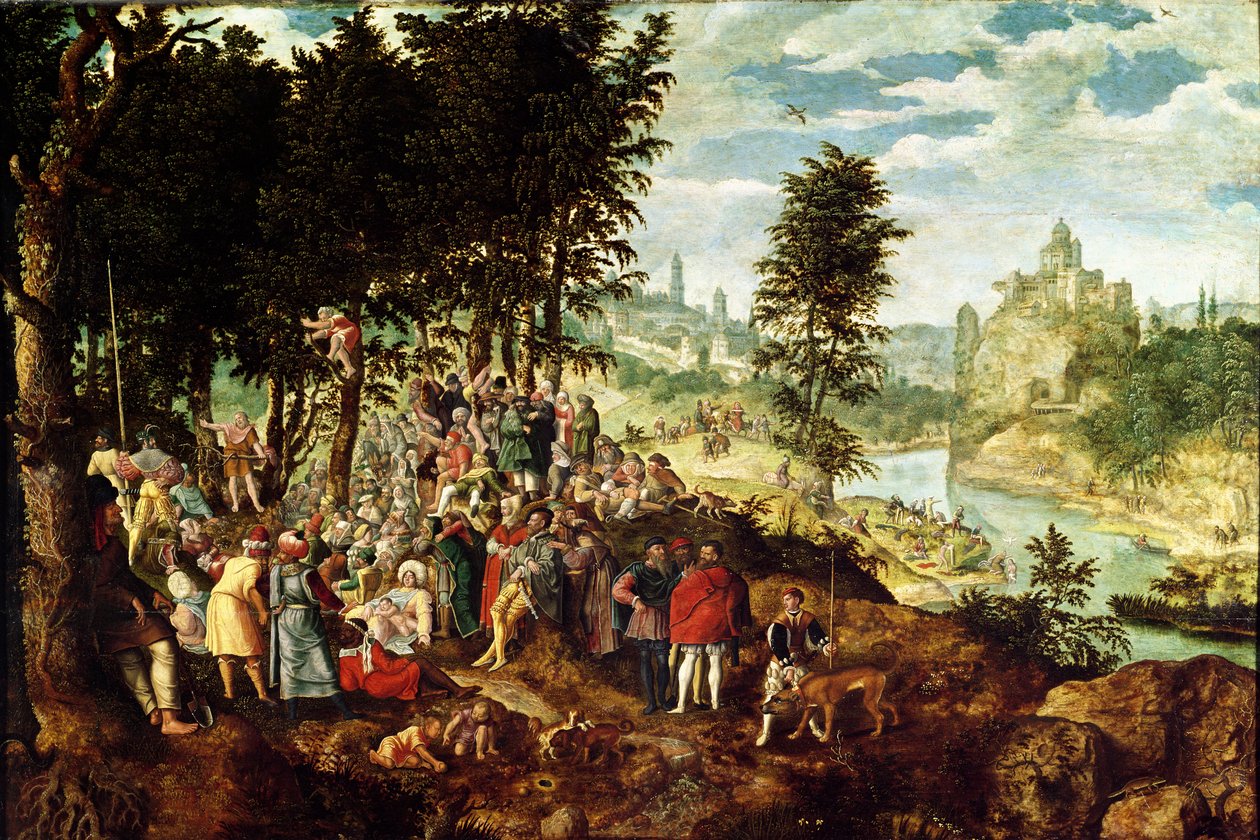 Kázání sv. Jana Křtitele, kolem roku 1550 od Flemish School
