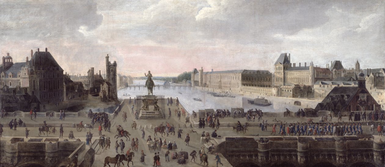 Pohled na Pont-Neuf a řeku Seinu při pohledu po proudu, c.1633 od Flemish School