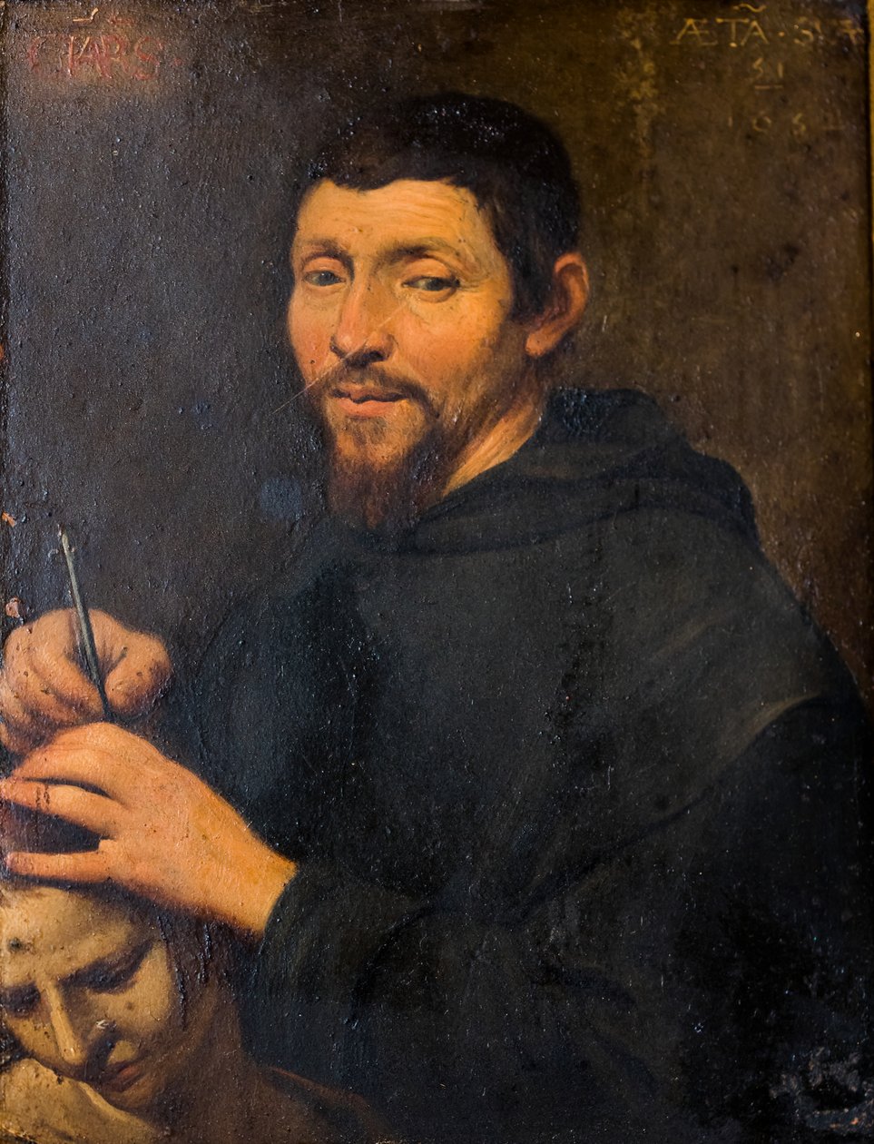 Klerik provádějící trepanaci od Flemish School