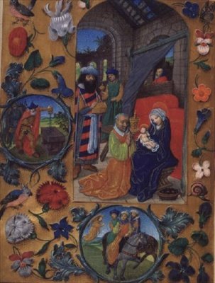 Přidejte Ms 17280 fol. 197b Klanění tří králů, z vlámské knihy hodin, Bruggy (vellum) od Flemish School