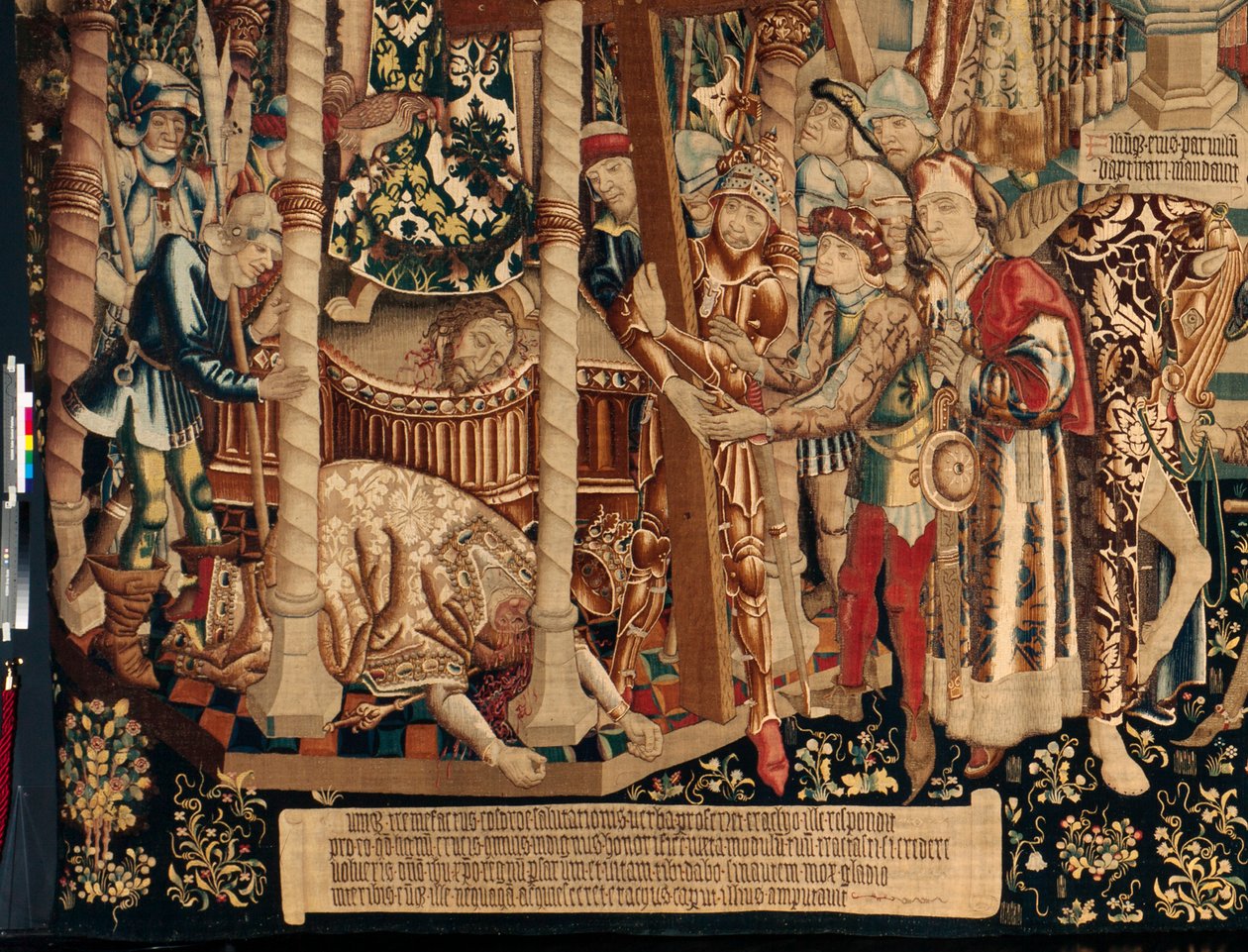 Katedrála (Seo. Ca tedral Spasitele ze Zaragozy). Muzeum gobelínů. Vlámský gobelín. Legenda o svatém kříži (The legend of the Holy Cross, of legend of the Holy Cross). Detail. Cca. 1450. 430x1120cm. od Flemish School