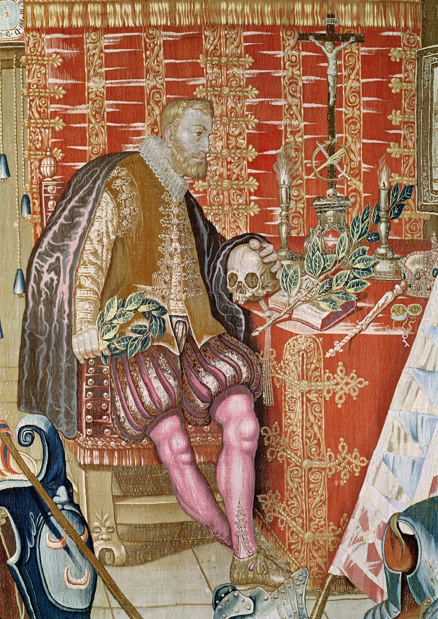 Charles V (1500-58) z Tapisérie Charlese Quinta, kolem 1630-40 (detail) od Flemish School