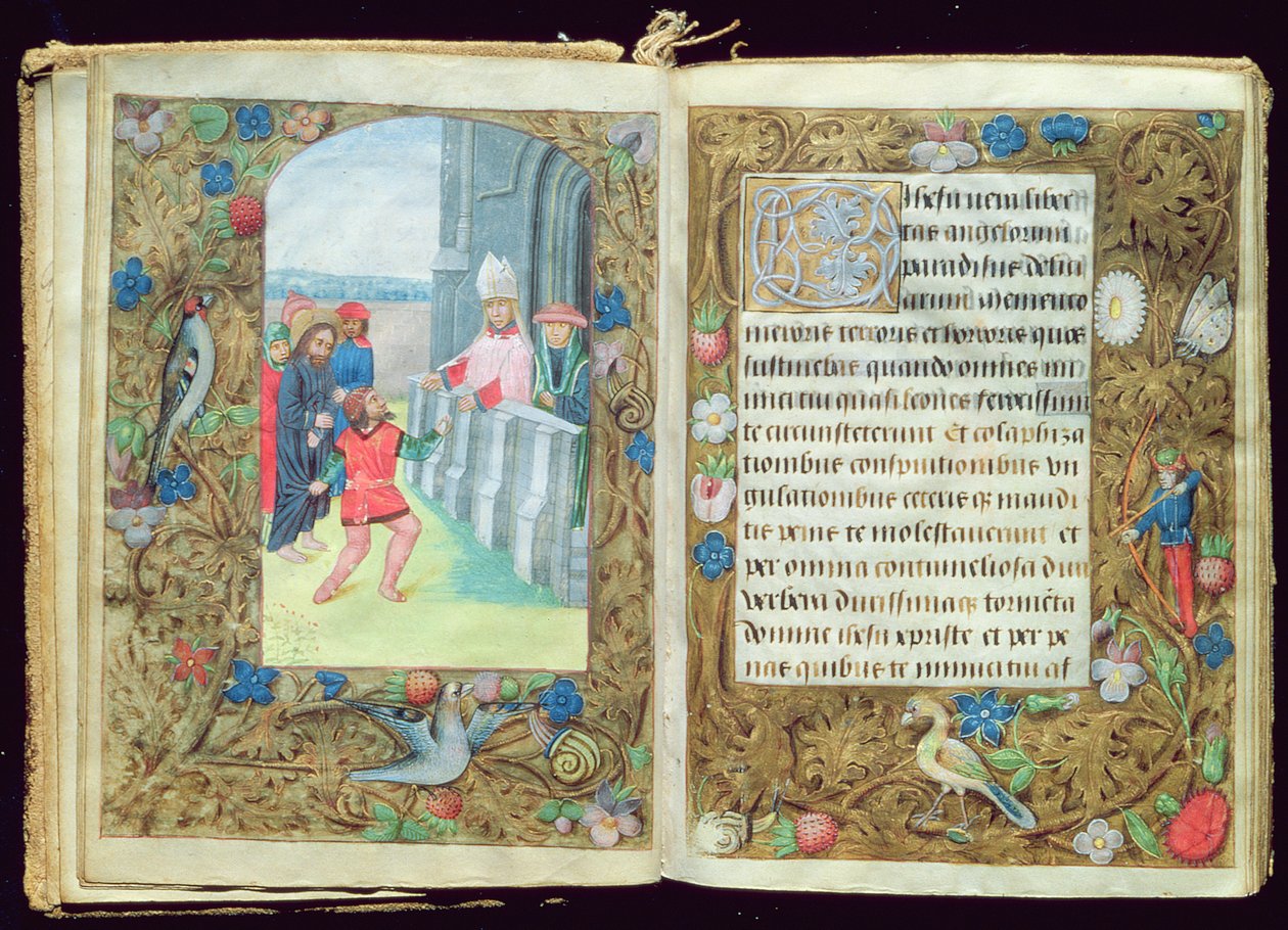 Obviněný Kristus, miniatura ze Staffordovy modlitební knihy od Flemish School