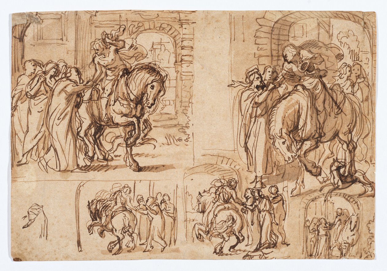 Studie ke kompozici "Odchod marnotratného syna (Lukáš 15:11-32)" od Flemish School