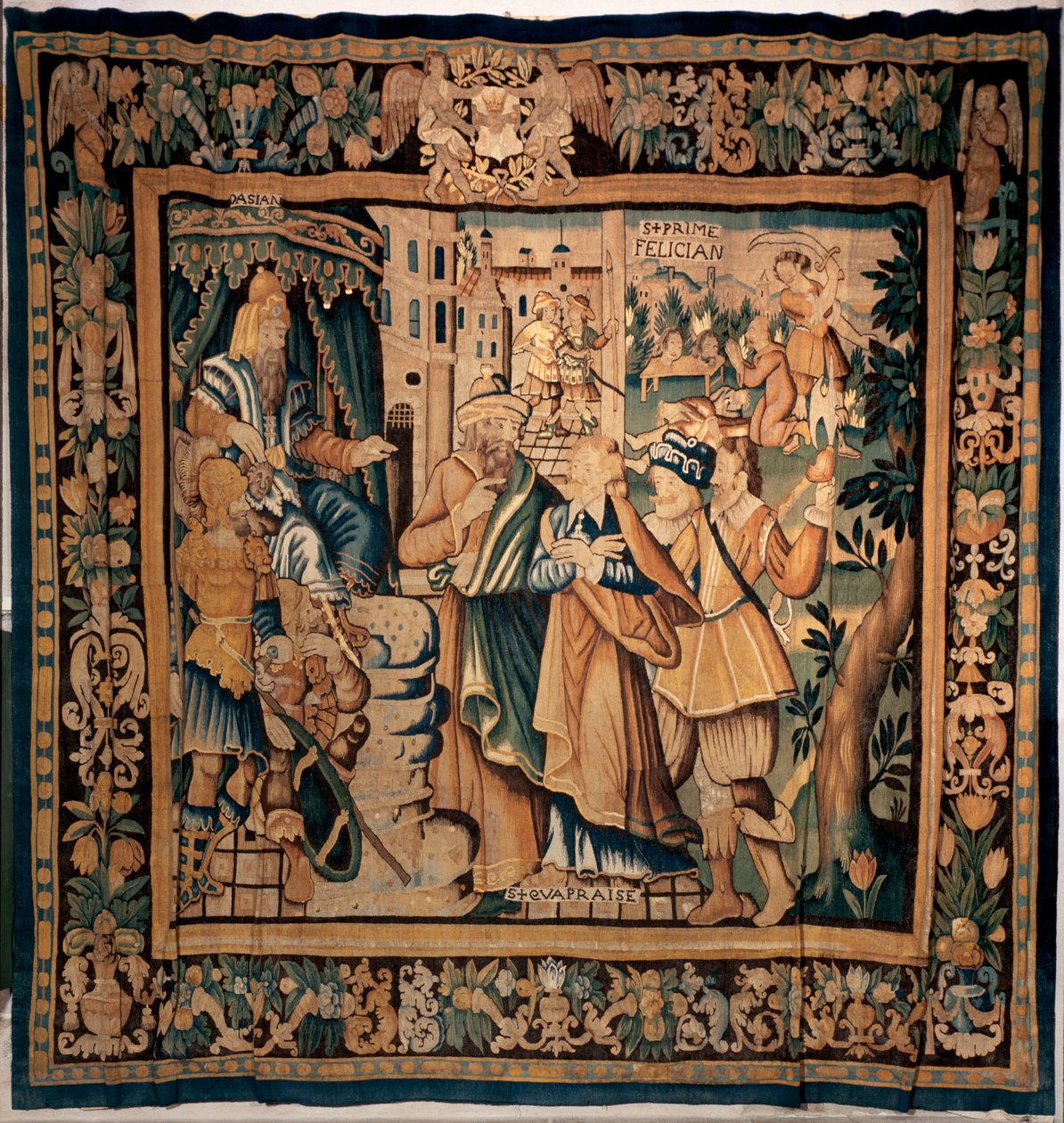 Pokladnice muzea Conques (Le Trésor de Conques). Vlámský gobelín. Historie Sainte Foy (?). Texty: DASIAN, S+PRIME, S+eVAPRAISE. 16. století (?). od Flemish School