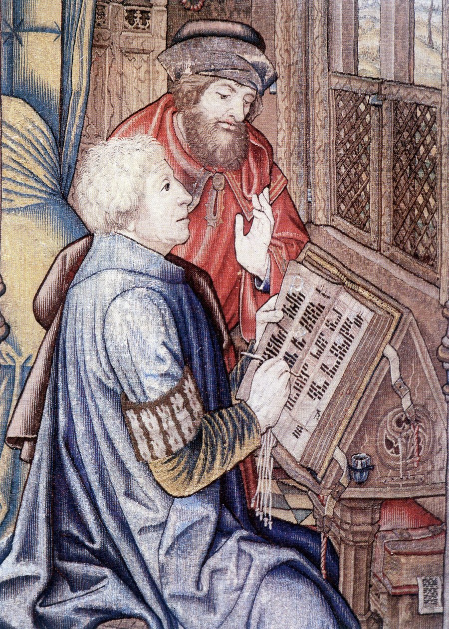 Davidova opona (detail), faksimile z tapiserie Bruselské školy (1510-1515). od Flemish School