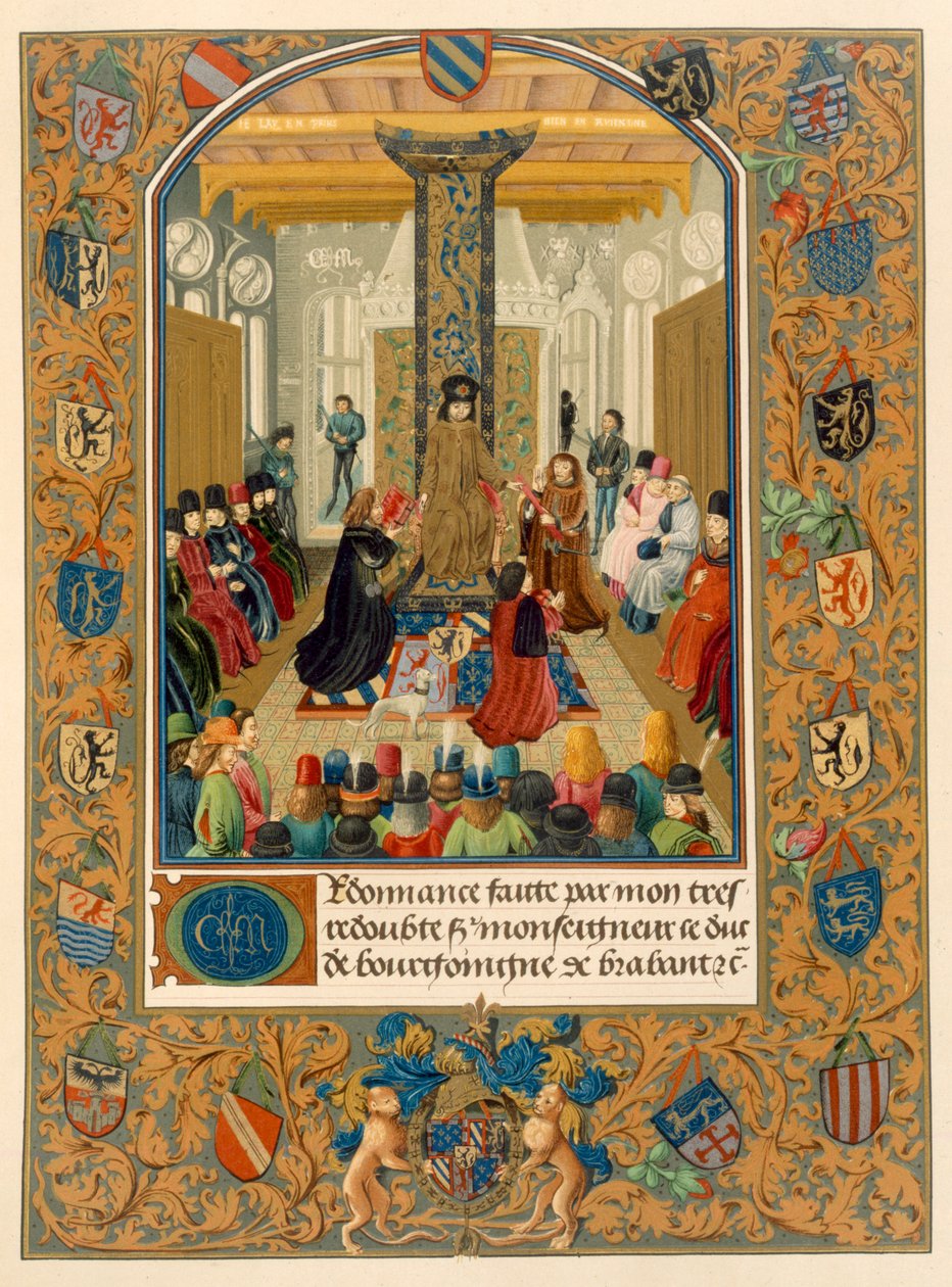 Vévoda Charles le Temeraire uprostřed svého dvora s rytíři Řádu zlatého rouna, 1473 od Flemish School