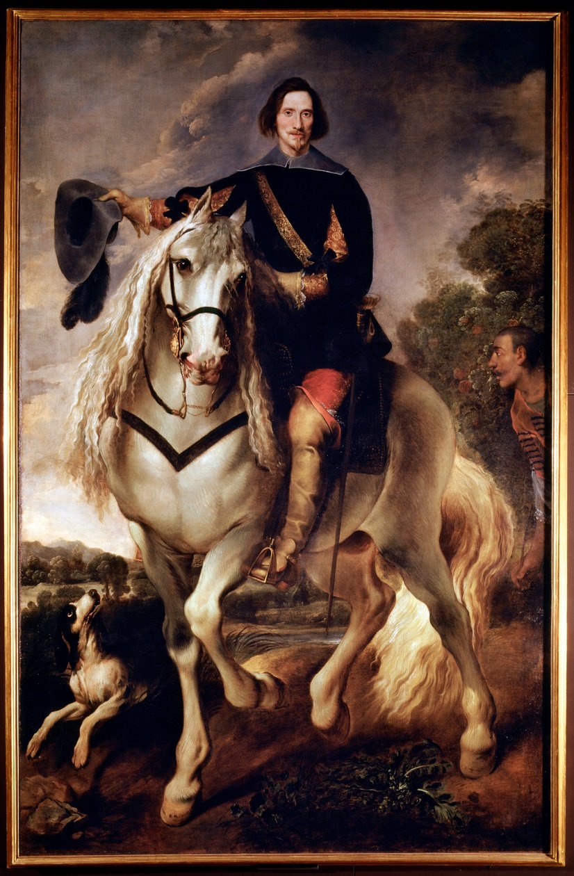 Jezdecký portrét kapitána s jeho maurskou stránkou (olej na plátně, kolem roku 1635) od Flemish School