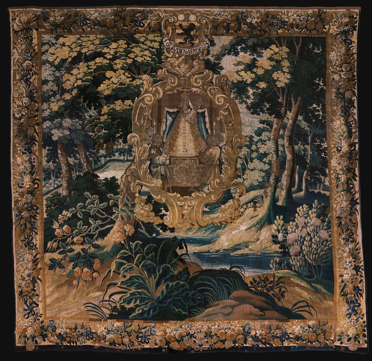 Vlámský gobelín. Krajina s černou Madonou. Ateliér Oudenaarde. 1665. od Flemish School