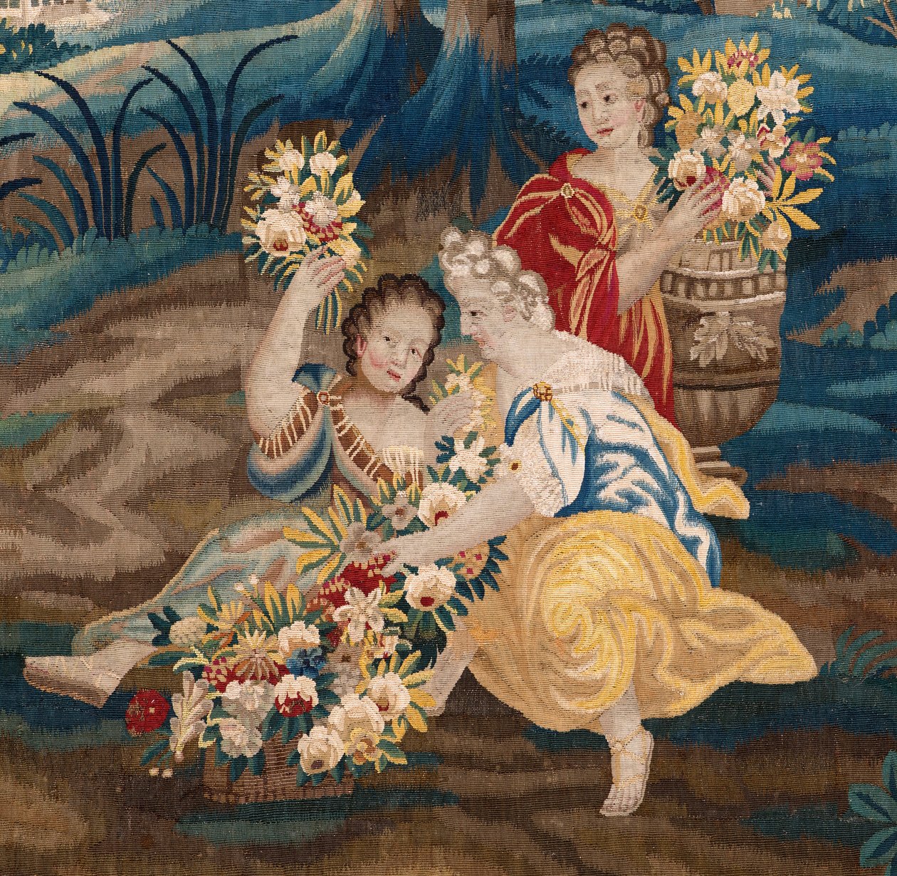 Vlámský gobelín. Konec 17. století. Majetek kostela Sint-Walburgakerk Oudenaarde (Dekenij van de Sint-Walburga). od Flemish School