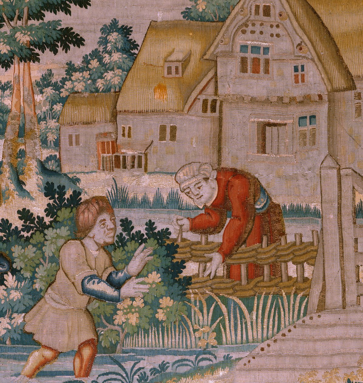 Vlámský gobelín. Tleskání rukou. Ateliér Oudenaarde. 17. století. od Flemish School