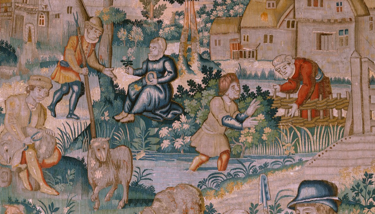 Vlámský gobelín. Tleskání rukou. Ateliér Oudenaarde. 17. století. od Flemish School