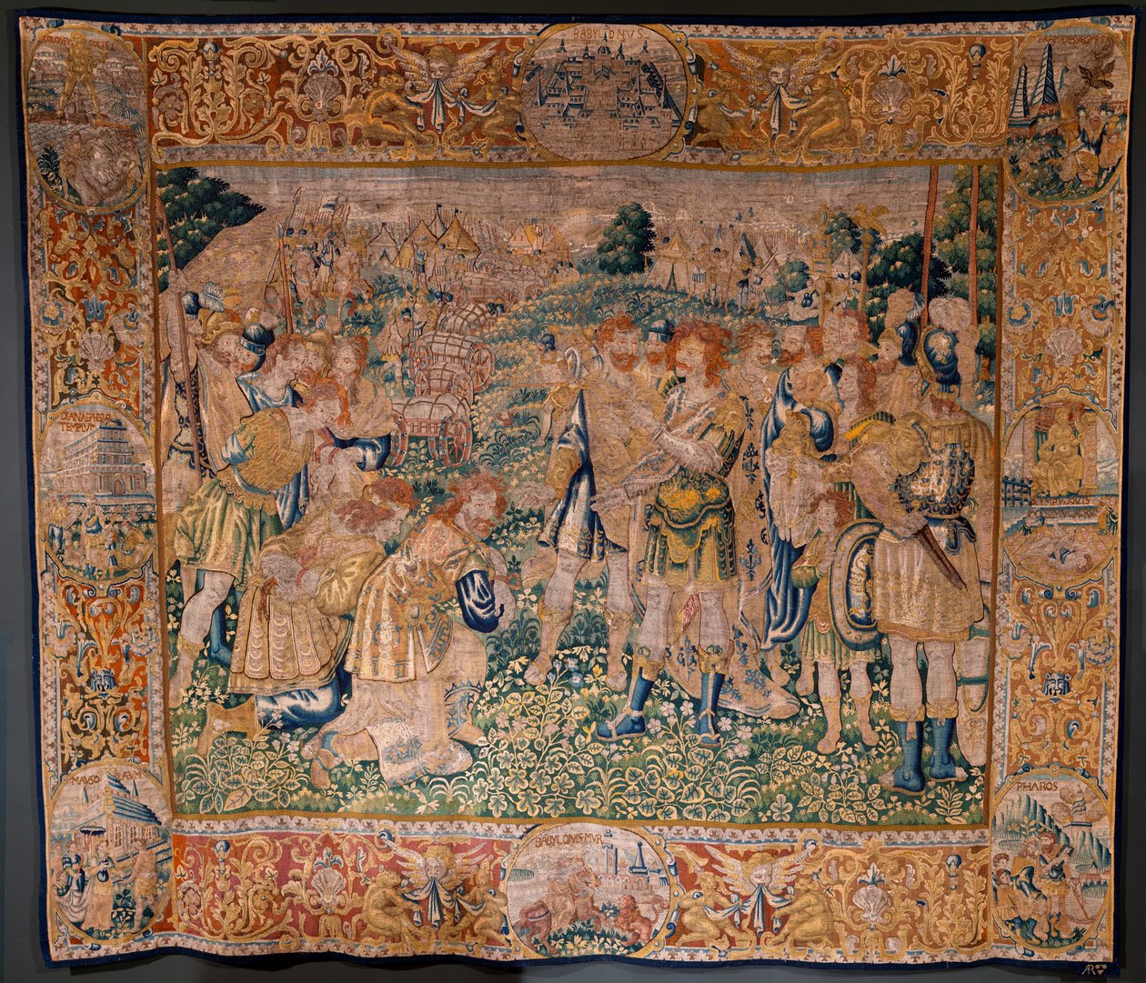 Vlámský gobelín. Hannibalův bratr Hasdrubal zajatý Římany od Flemish School