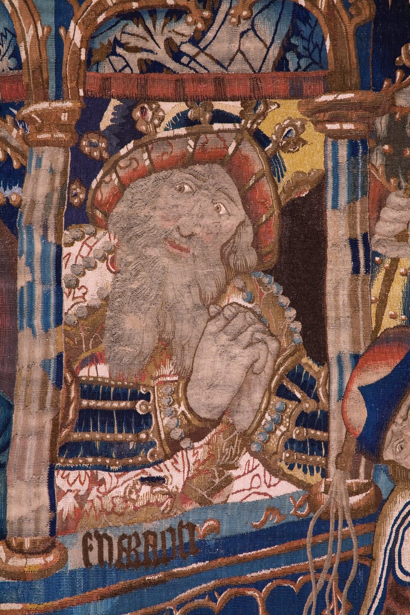 Vlámský gobelín. Průjezd Rudým mořem (Paso del Mar Rojo). Cca 1490. Detail. od Flemish School
