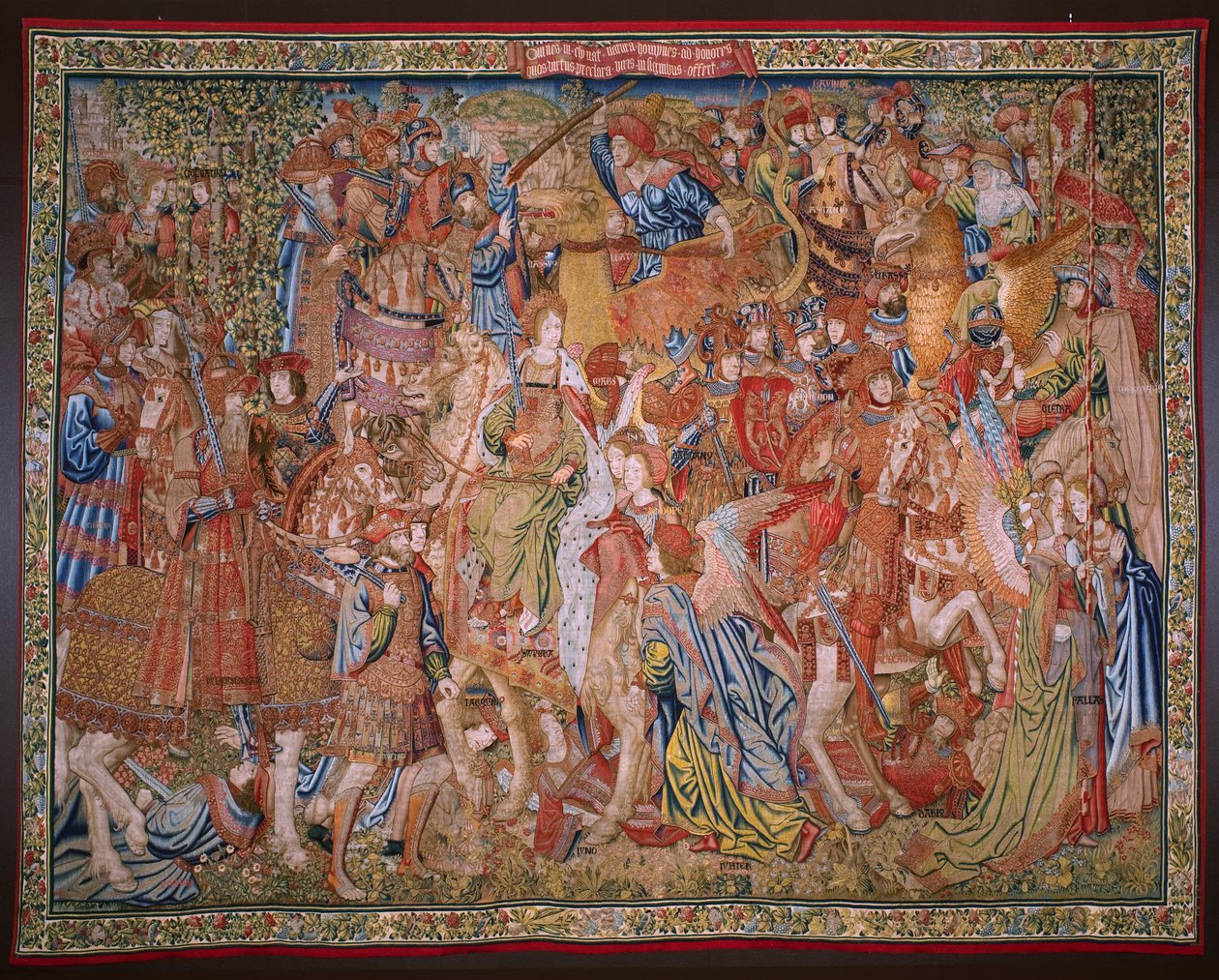 Vlámský gobelín. Série Morality: Ctnost vyznamenání (De deugd van de Honores, Ctnost vyznamenání). Cca 1520. od Flemish School
