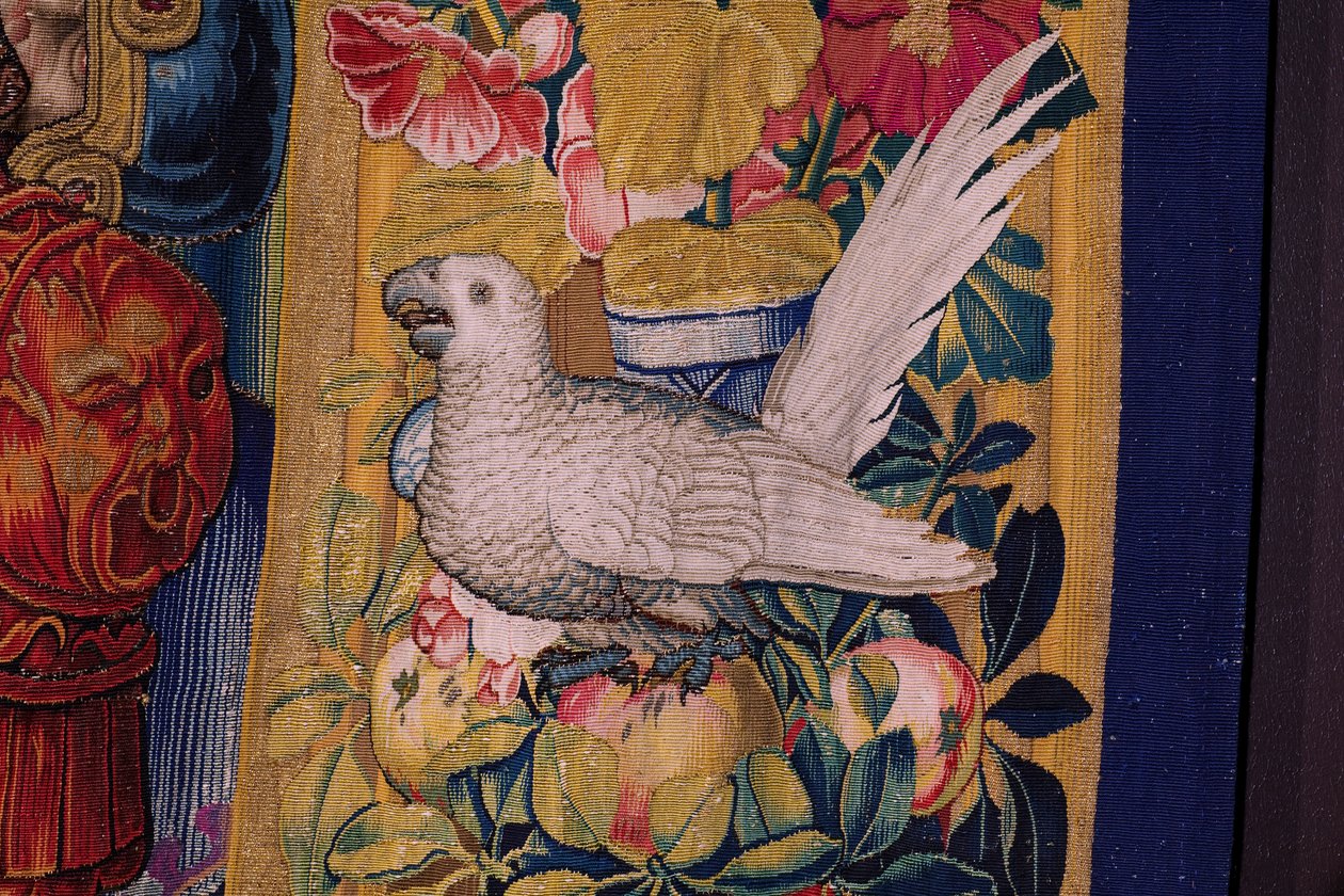 Vlámský gobelín. Seriál Apokalypsa: Svatý Michael porazil draka. Ateliér Willem Dermoyen, Brusel. Přibližně 1553-1555. Detail. od Flemish School