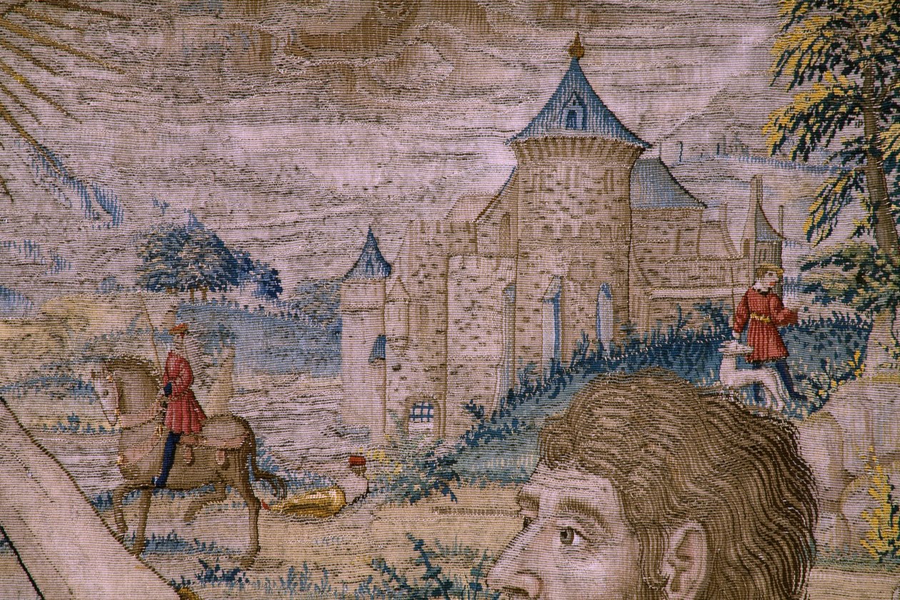 Vlámský gobelín. Cyklus Historie svatého Jana Křtitele: Křest Krista (Het doopsel van Christus). bruselský ateliér. 1515-1520. od Flemish School