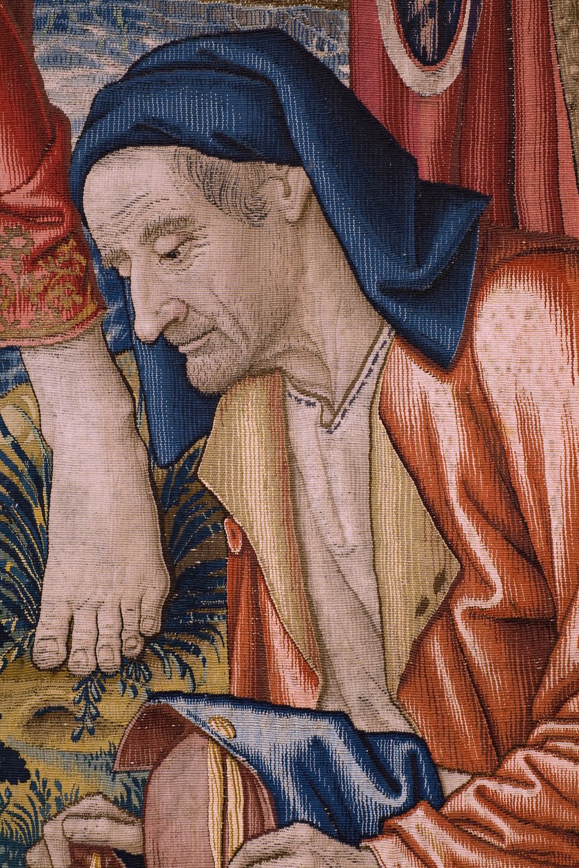 Vlámský gobelín. Cyklus Historie svatého Jana Křtitele: Křest Krista (Het doopsel van Christus). bruselský ateliér. 1515-1520. od Flemish School