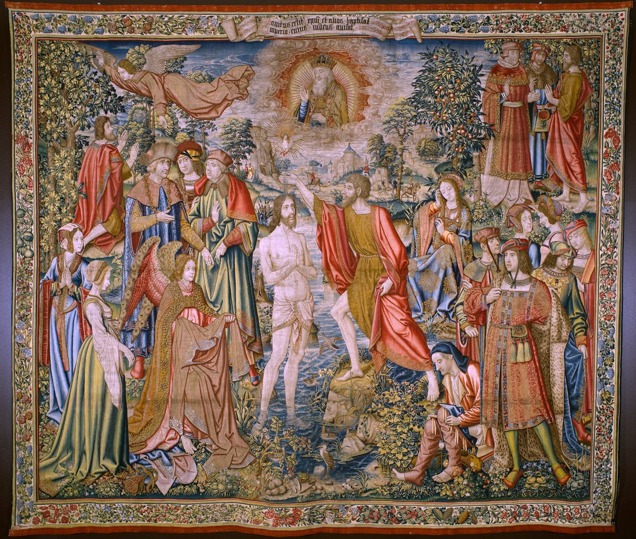 Vlámský gobelín. Cyklus Historie svatého Jana Křtitele: Křest Krista (Het doopsel van Christus). bruselský ateliér. 1515-1520. od Flemish School