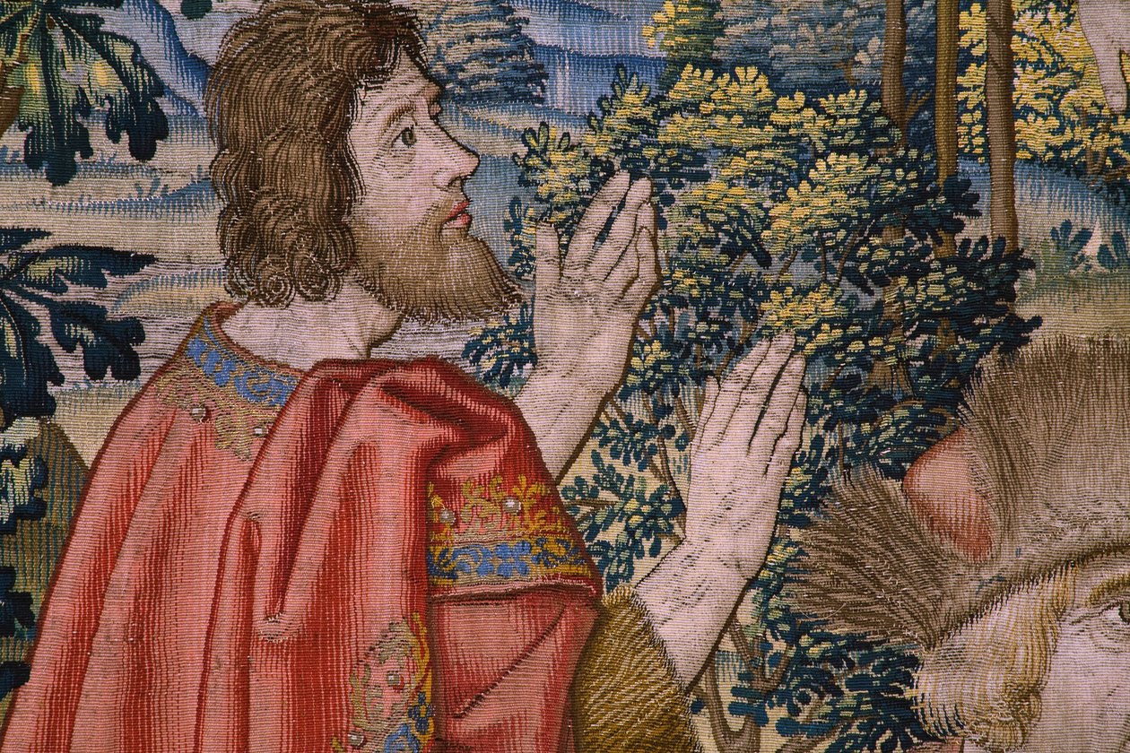 Vlámský gobelín. Cyklus Historie svatého Jana Křtitele: Křest Krista (Het doopsel van Christus). bruselský ateliér. 1515-1520. od Flemish School