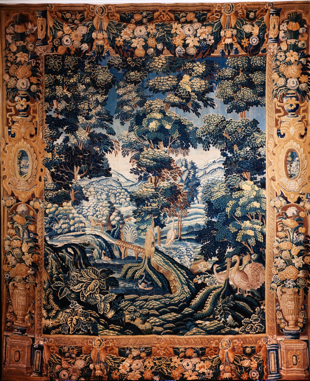 Vlámský gobelín. Takzvaná zeleň. Výroba Oudenaarde. Soukromá sbírka. 17. století (?). od Flemish School