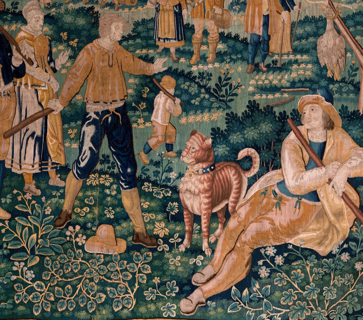Vlámský gobelín. Hra na husu. Ateliér Oudenaarde. Rozměry 341 x 395 cm. Inv (83058)-7 / 0008. 17. stol. od Flemish School