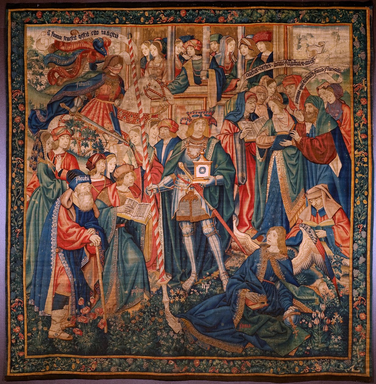 Vlámský gobelín. Triumf času (De triomf van de Tijd, El triunfo del Tiempo). Vlna a hedvábí. Rozměry 347 x 342 cm. Soukromá sbírka. Kolem 1504. od Flemish School