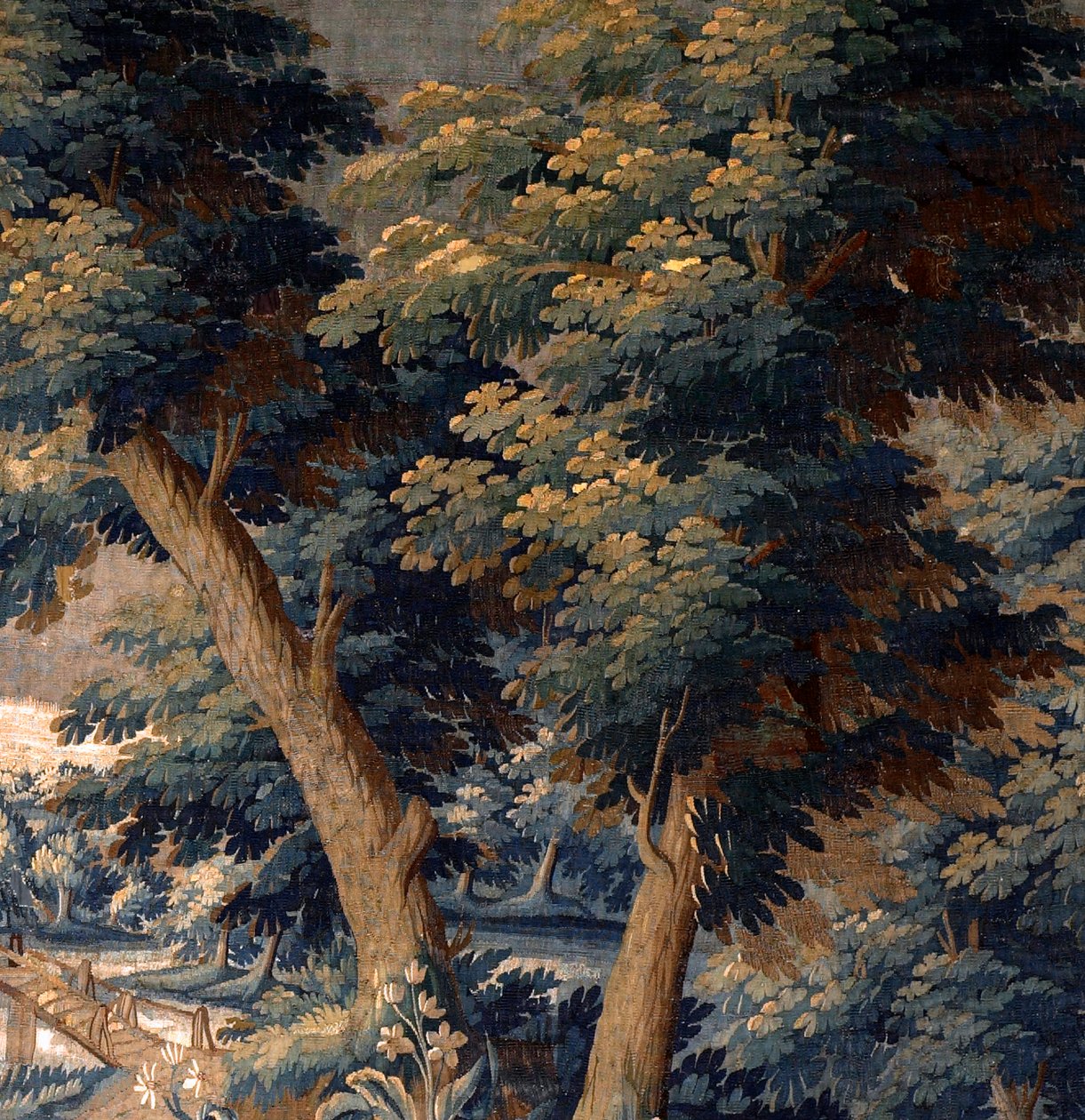 Vlámský gobelín. vydržet. Konec 17.-začátek 18. století. Majetek kostela Sint-Walburgakerk Oudenaarde (Dekenij van de Sint-Walburga). Detail. od Flemish School