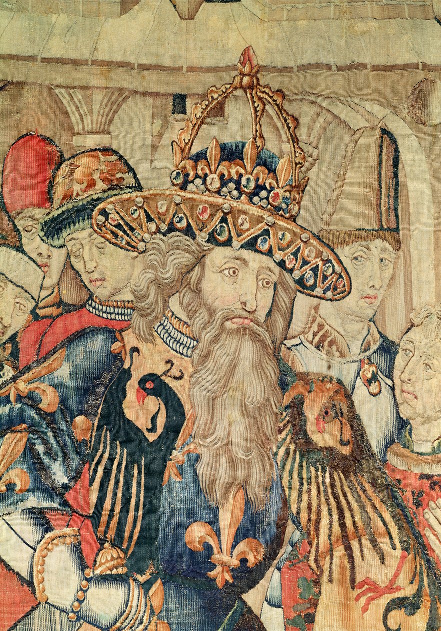 Vedoucí Karla Velikého (742-814), dílna Tournai (detail) od Flemish School