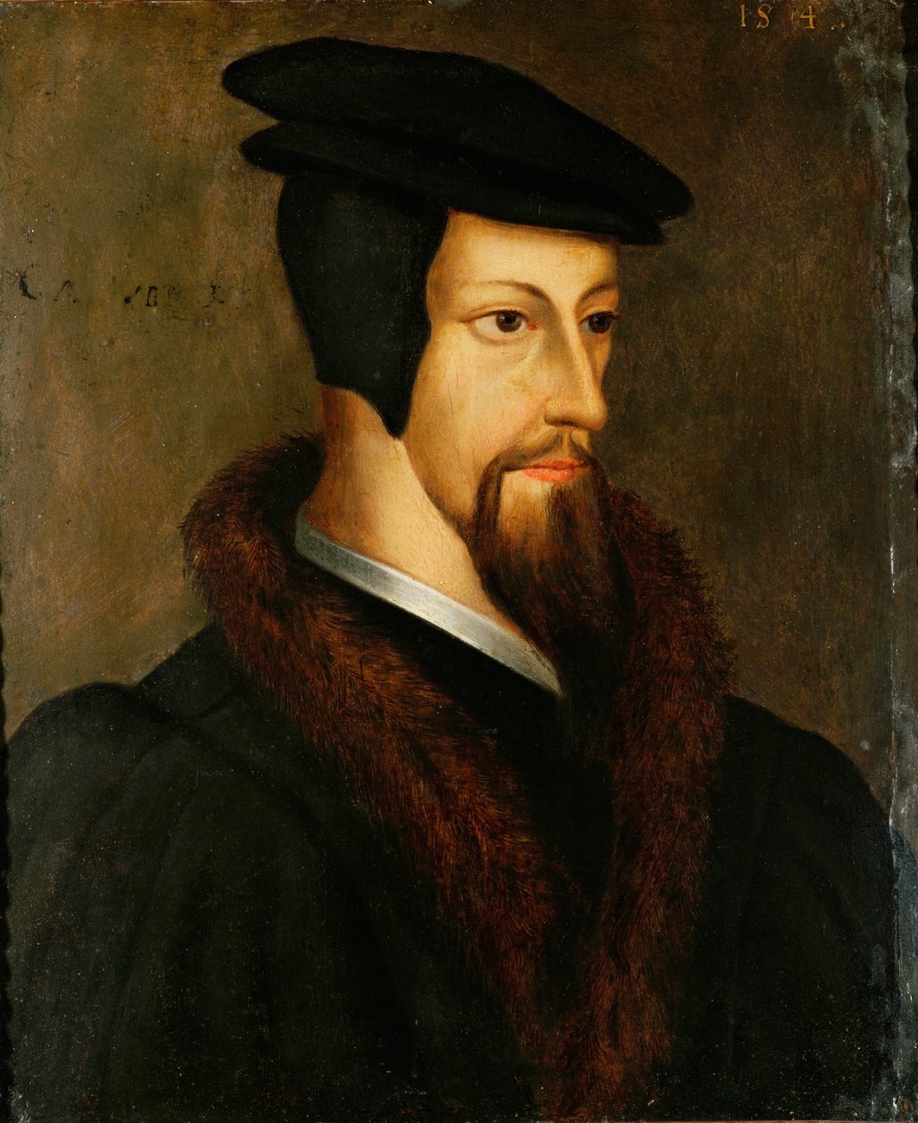 Jean Calvin v mládí... (olej na dřevě) od Flemish School