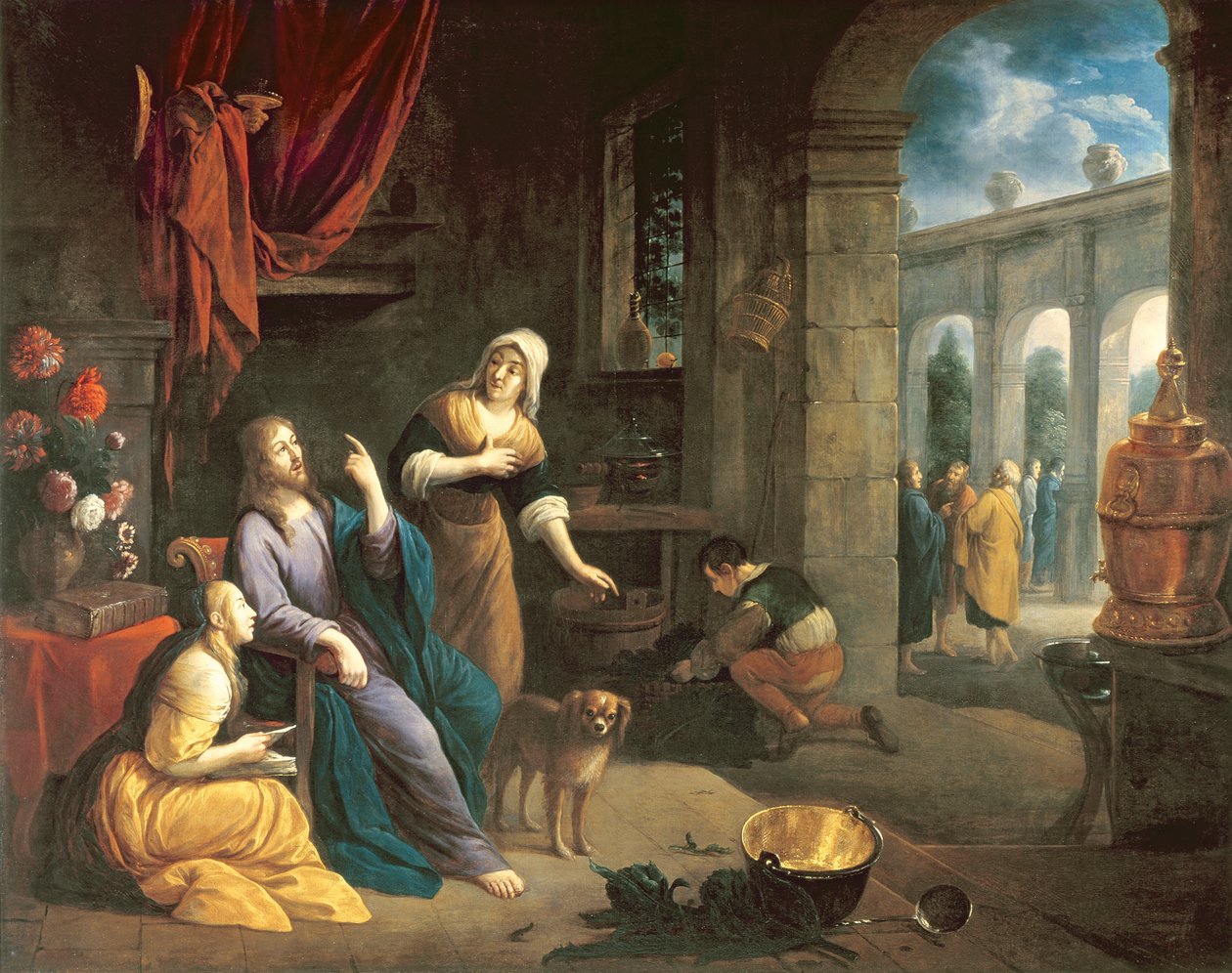 Ježíš v domě Marty a Marie od Flemish School