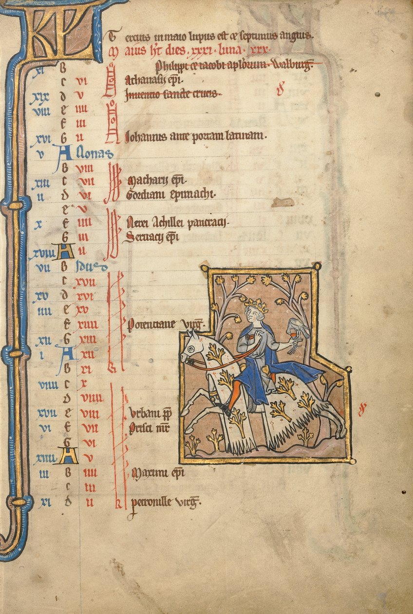 MS 14 f.5, květen: Hawking, kolem 1250 od Flemish School
