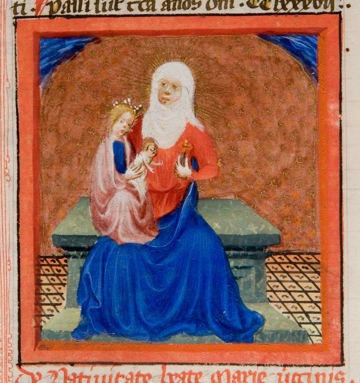 MS GEN 1111, f.169 Narození P. Marie, ilustrace z Legenda Aurea od Jacobuse de Voragine, kolem 1405-10 od Flemish School