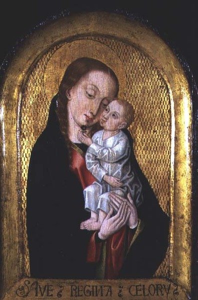 Madona s dítětem z dílny Mistra legendy o svaté Voršule (fl.1470-1500) (panel) od Flemish School