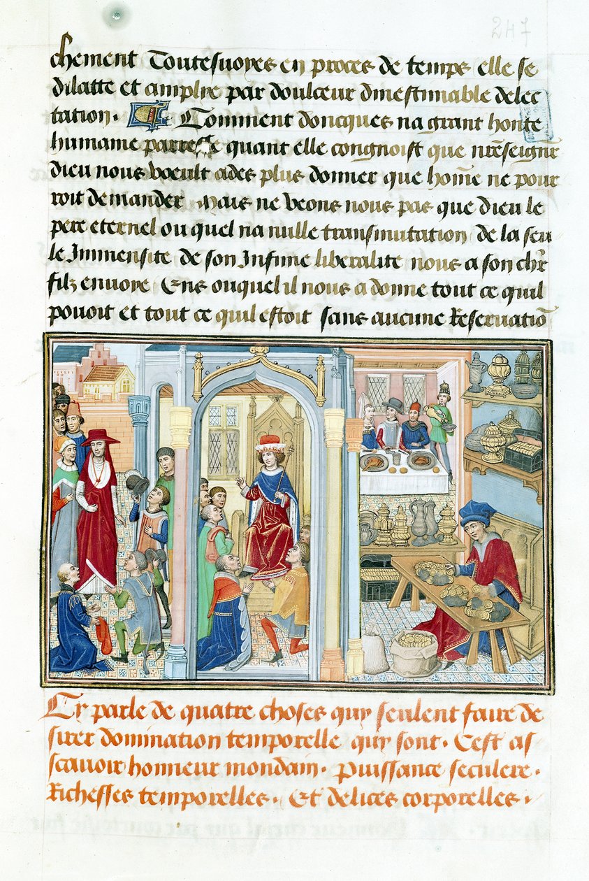 Ms 240 fol.247 Slovní věci, z knihy Le Miroir dHumilite od Jeana de Gerson (1363-1429) 1462 od Flemish School
