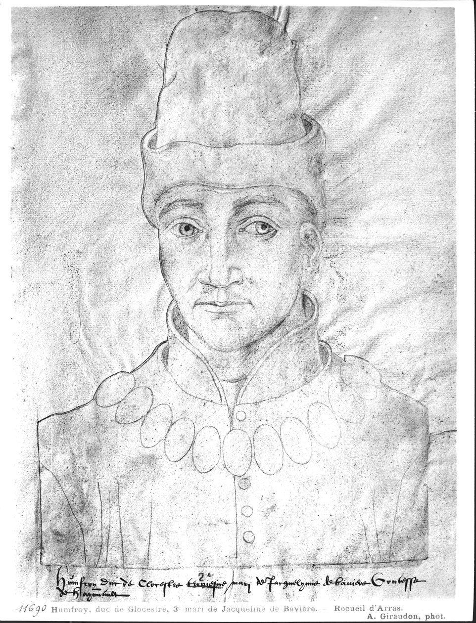 Ms 266 f.37 Portrét Humphreyho z Anglie (1390-1447) vévody z Gloucesteru, z „Recueil d