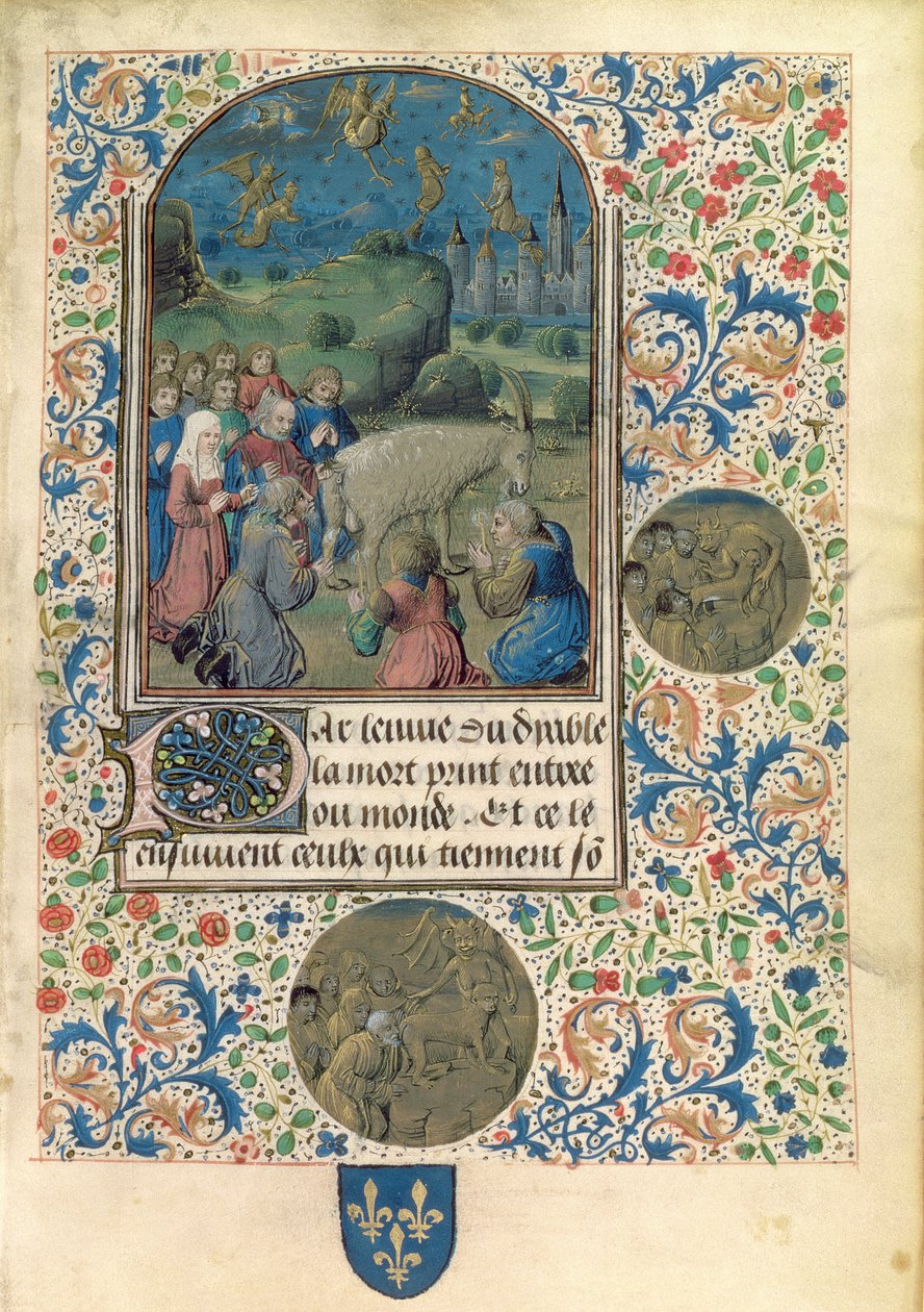 Ms Fr 961 f.1 Čarodějnice nebo kacíři uctívající ďábla v podobě kozy. od Flemish School