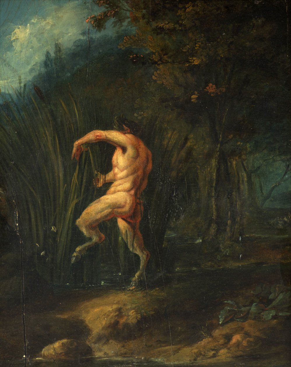 Pánev a Syrinx (olej na panelu) od Flemish School