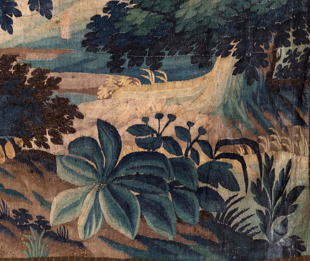 Farní kostel (Saint Walburga Church). Vlámský gobelín "Verdure". Oudenaarde. Konec 17.-začátek 18. století. Majetek kostela Sint-Walburgakerk Oudenaarde. od Flemish School