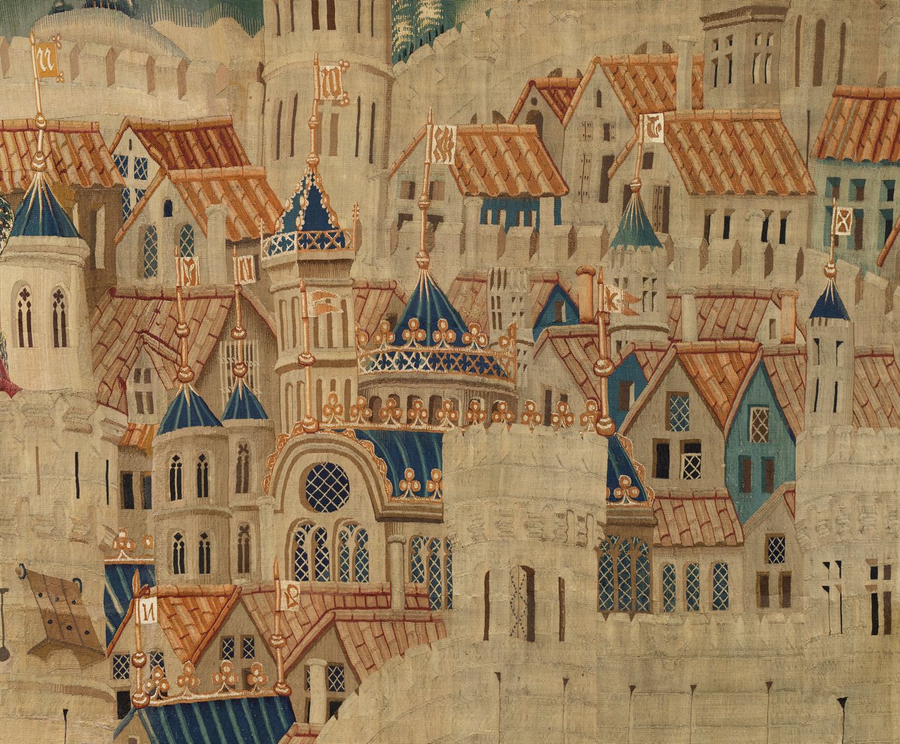 Farní muzeum tapisérií (Parish Museum of Pastrana Tapestries). Vlámský gobelín. Conquest of Tanger (Taking of Tanger, De inname van Tanger). Seriál Dobytí portugalského krále Alfonse I. Tournai. Vlna a hedvábí od Flemish School