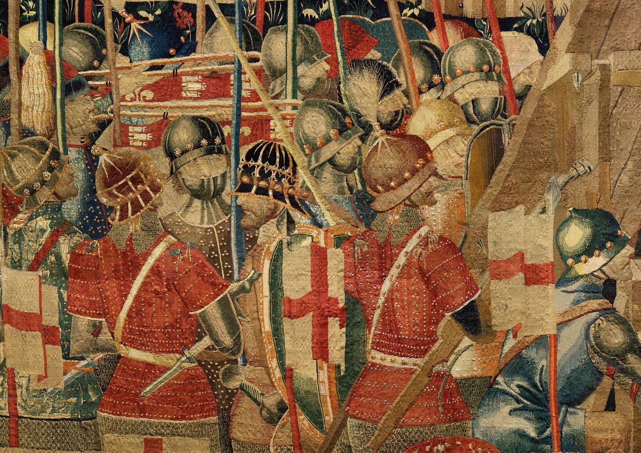 Farní muzeum tapisérií (Parish Museum of Pastrana Tapestries). Vlámský gobelín. Obklíčení Asilah (Obležení Asilah, De omsingeling van Arzila). Seriál Dobytí portugalského krále Alfonse I. Tournai. od Flemish School