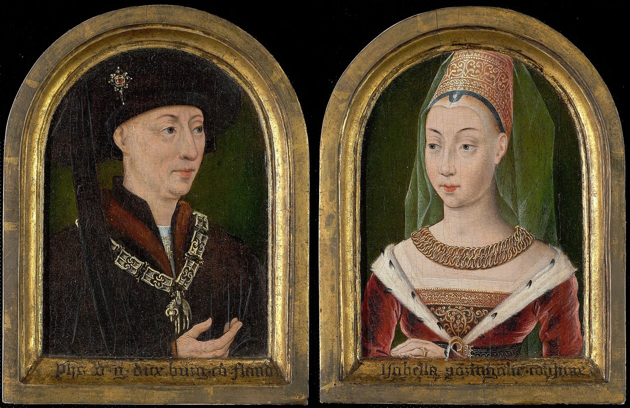 Filip Dobrý, vévoda burgundský; Isabela Bourbonská () od Flemish School
