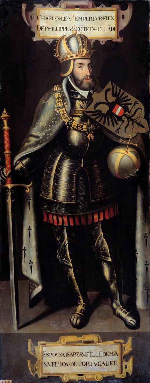 Portrét Karla V. (1500-1558) španělského krále, císaře Svaté říše římské. Malba vlámské školy od Flemish School