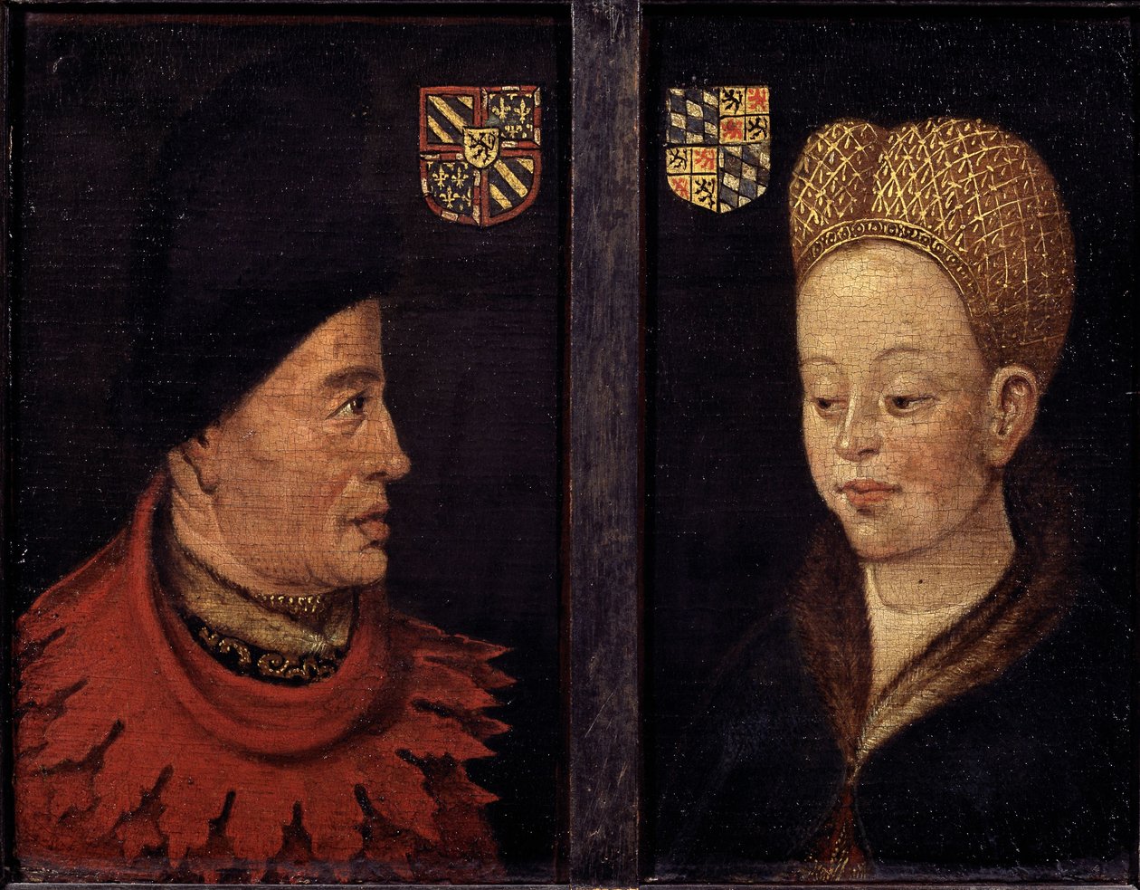Portrét Jana Neohroženého a Markéty Bavorské od Flemish School
