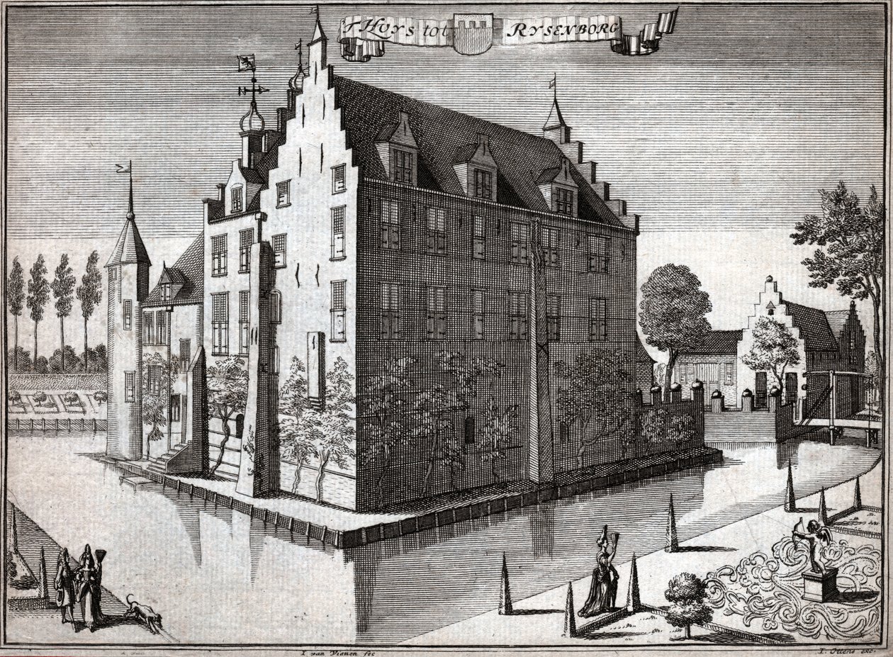 hrad Rijsenburg. (rytina od Flemish School