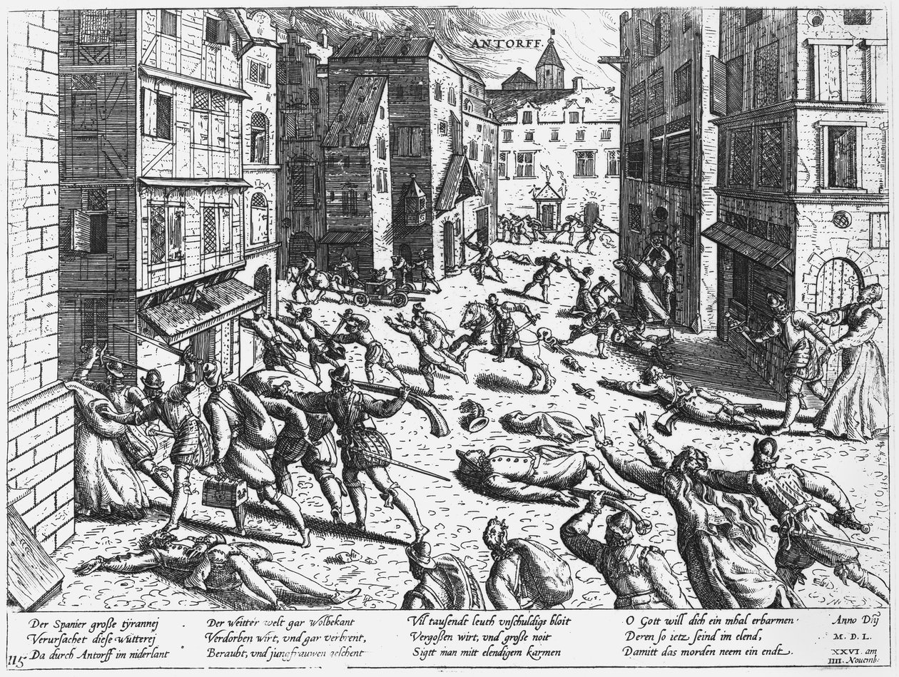 Scény španělského běsnění v Antorffu, 1576 od Flemish School